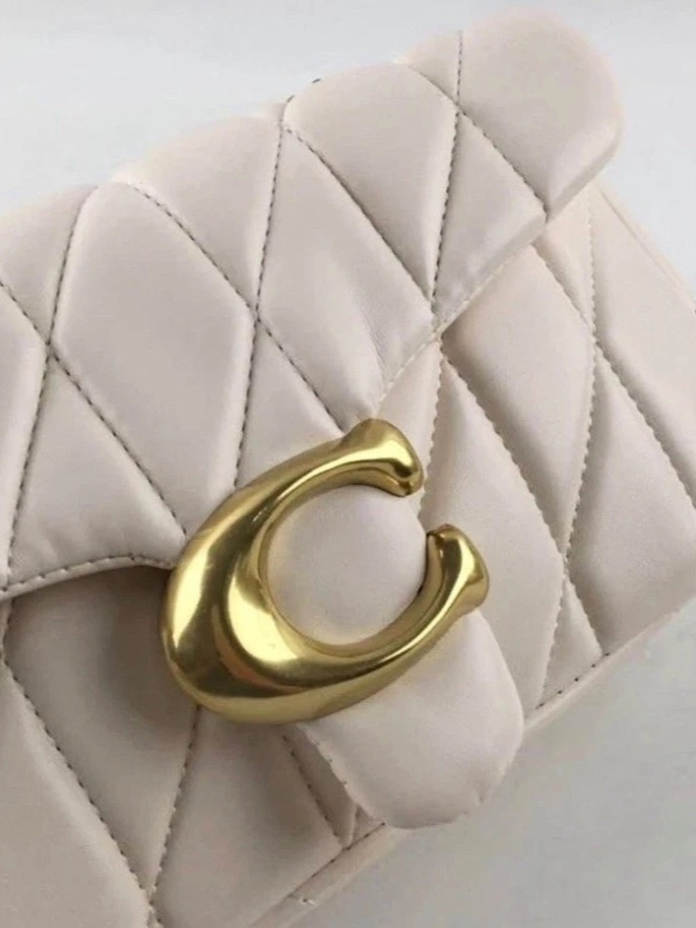 COACH Quilted Tabby Shoulder Bag 26 in Cream - Picture 5 of 6